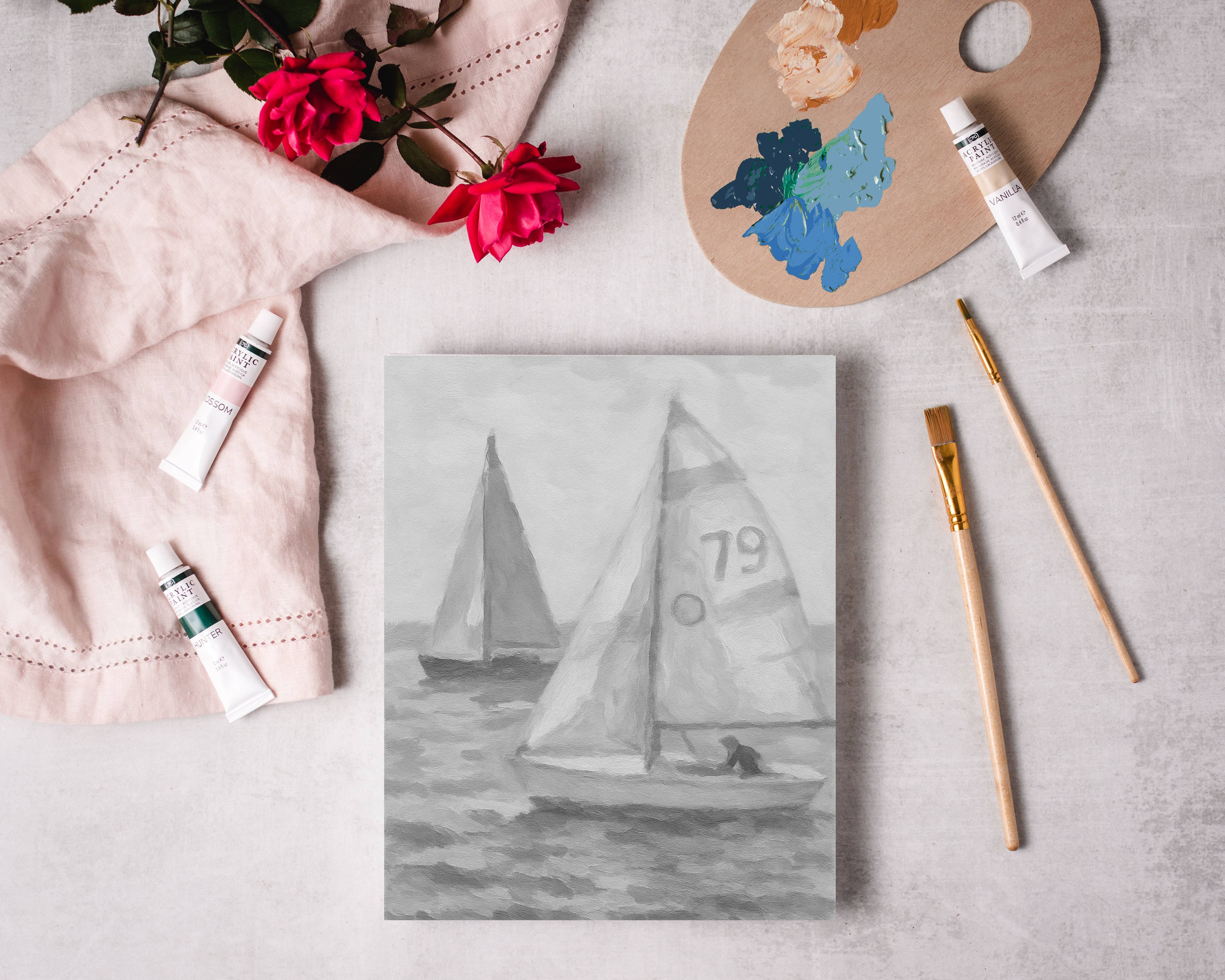 East Coast Regatta painting kit, impressionist painting kit - Image 4