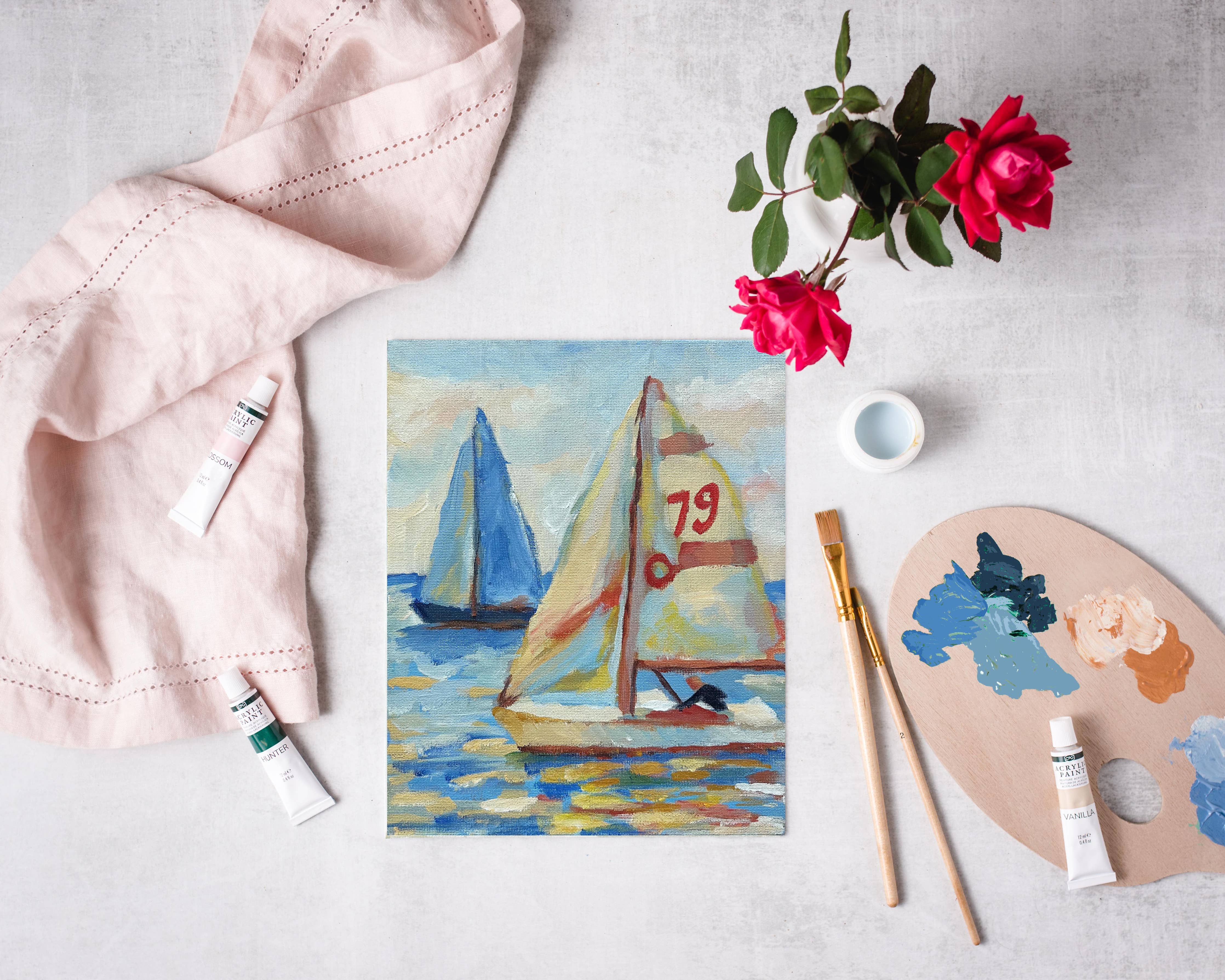 East Coast Regatta painting kit, impressionist painting kit - Image 5