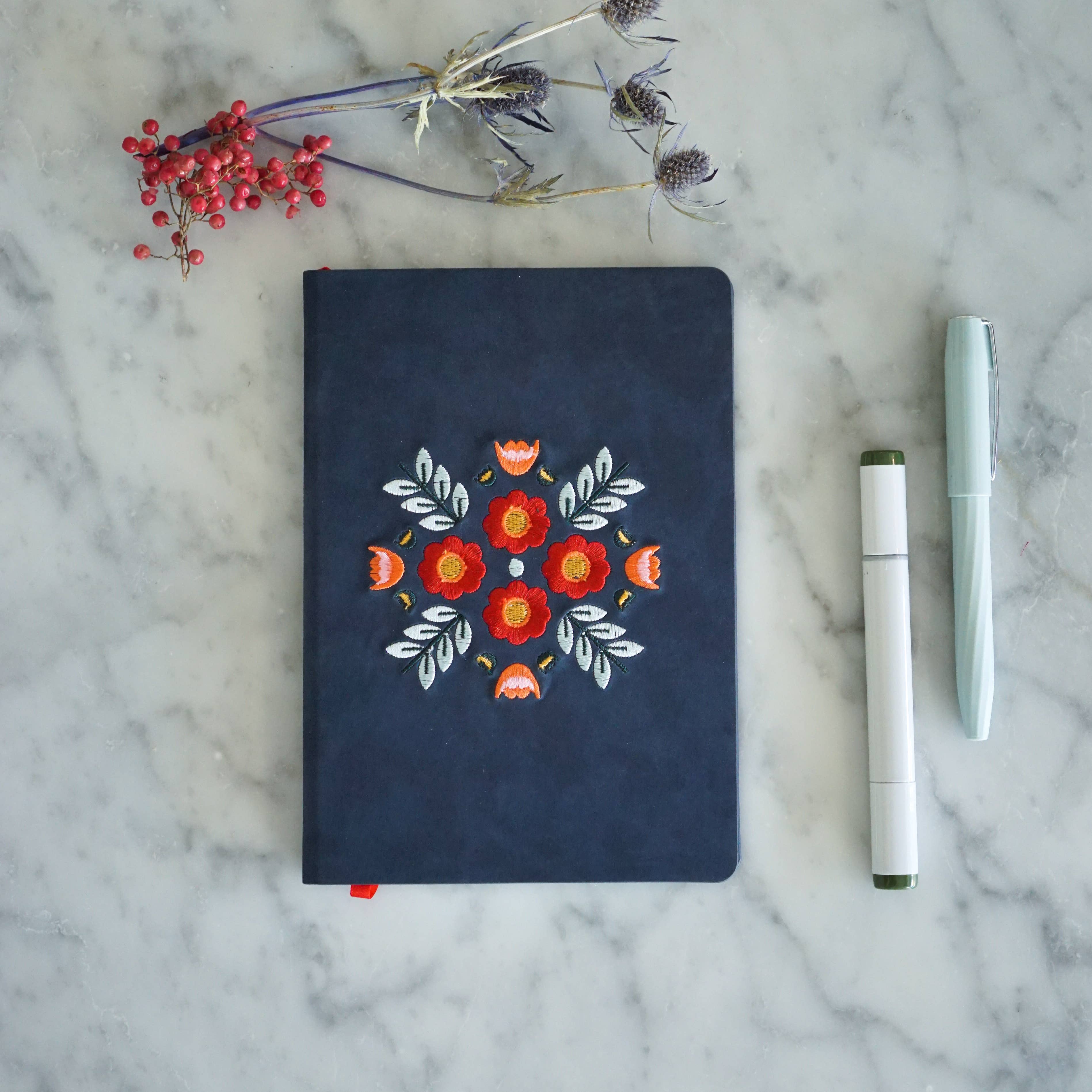 Evelynn Embroidered Layflat Journal Notebook - Image 2