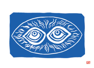 Eyes Block Print Card
