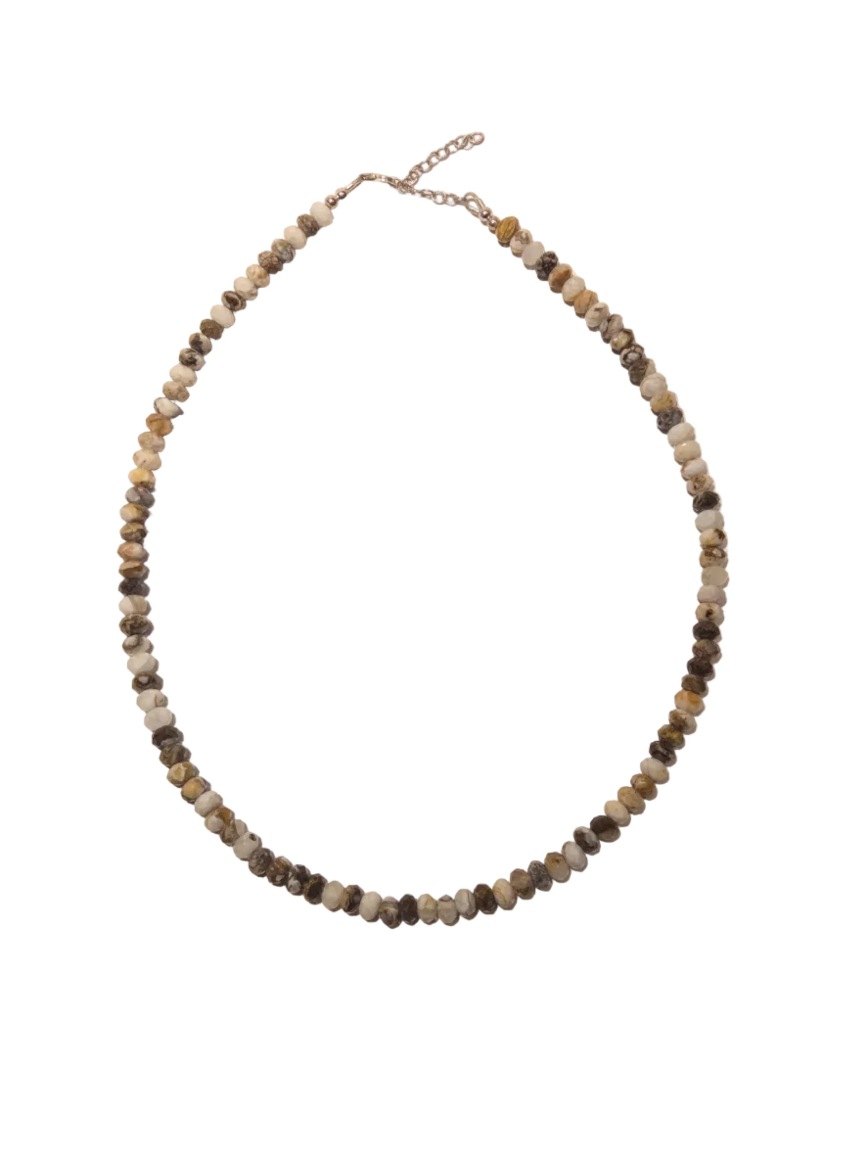 Faceted Petrified Wood Beaded Necklace