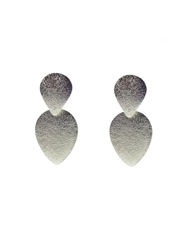 Glitz Teardrop Silver Earrings