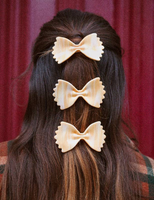 Farfalle Bow Tie Italian Pasta Hair Barrette - Image 3