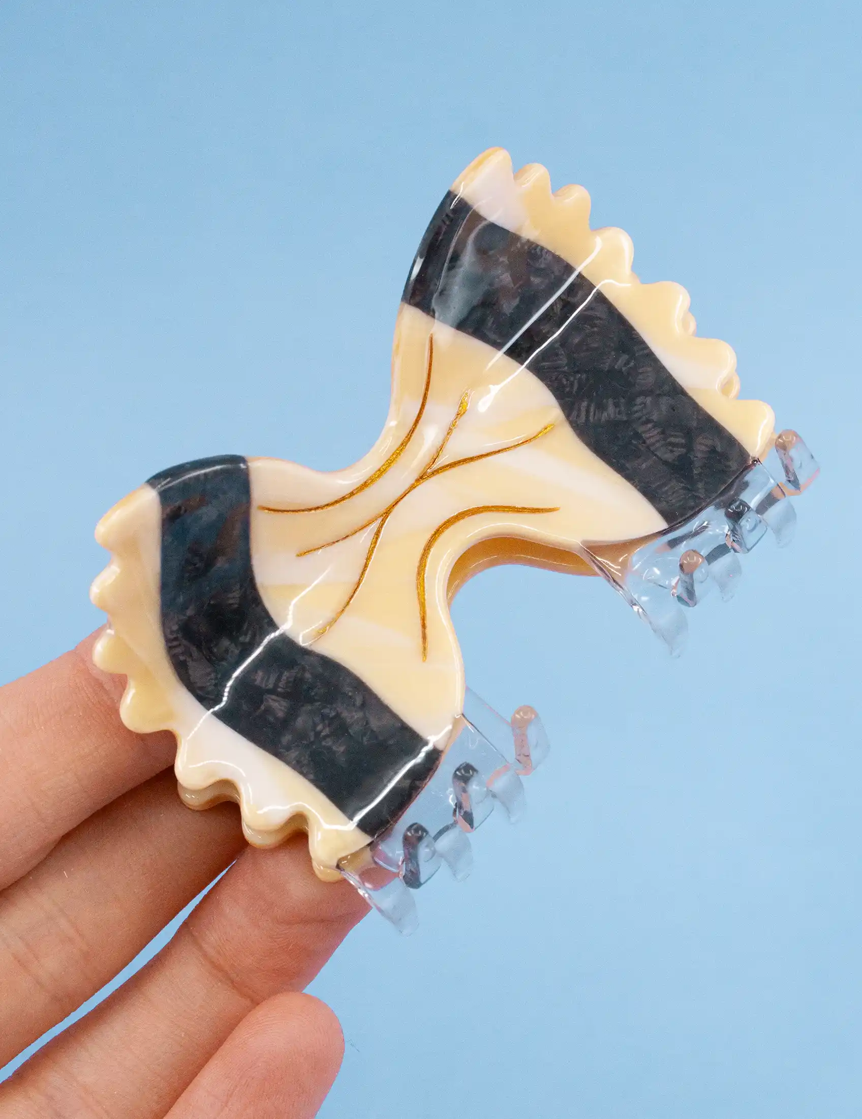 Farfalle Bow Tie Italian Pasta Hair Claw Clip - Image 2