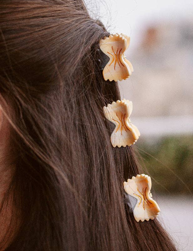Farfalle Italian Pasta Mini Hair Claw Clip - Image 3