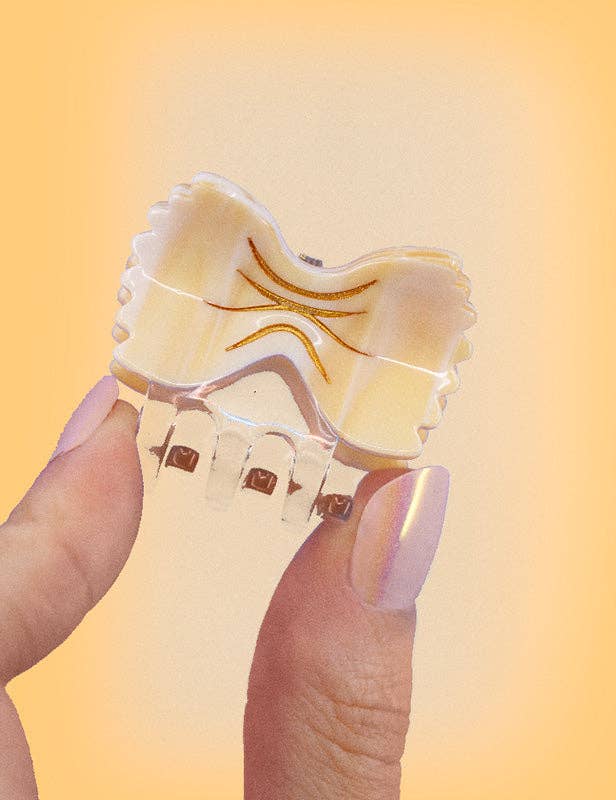 Farfalle Italian Pasta Mini Hair Claw Clip - Image 4