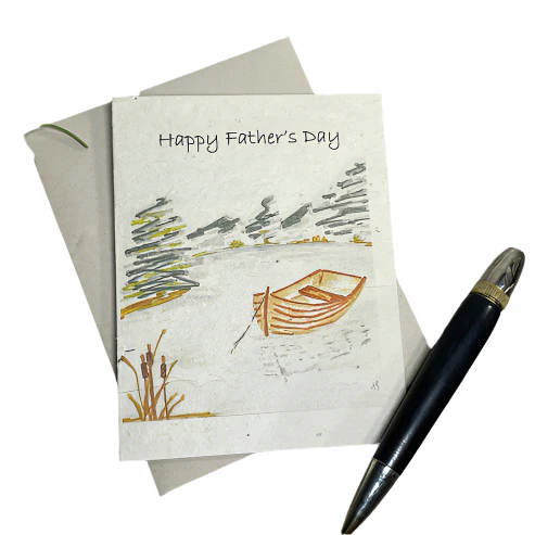 Fathers Day | Plantable Card | Hand Drawn | Wildflower Seed Paper | Boat |