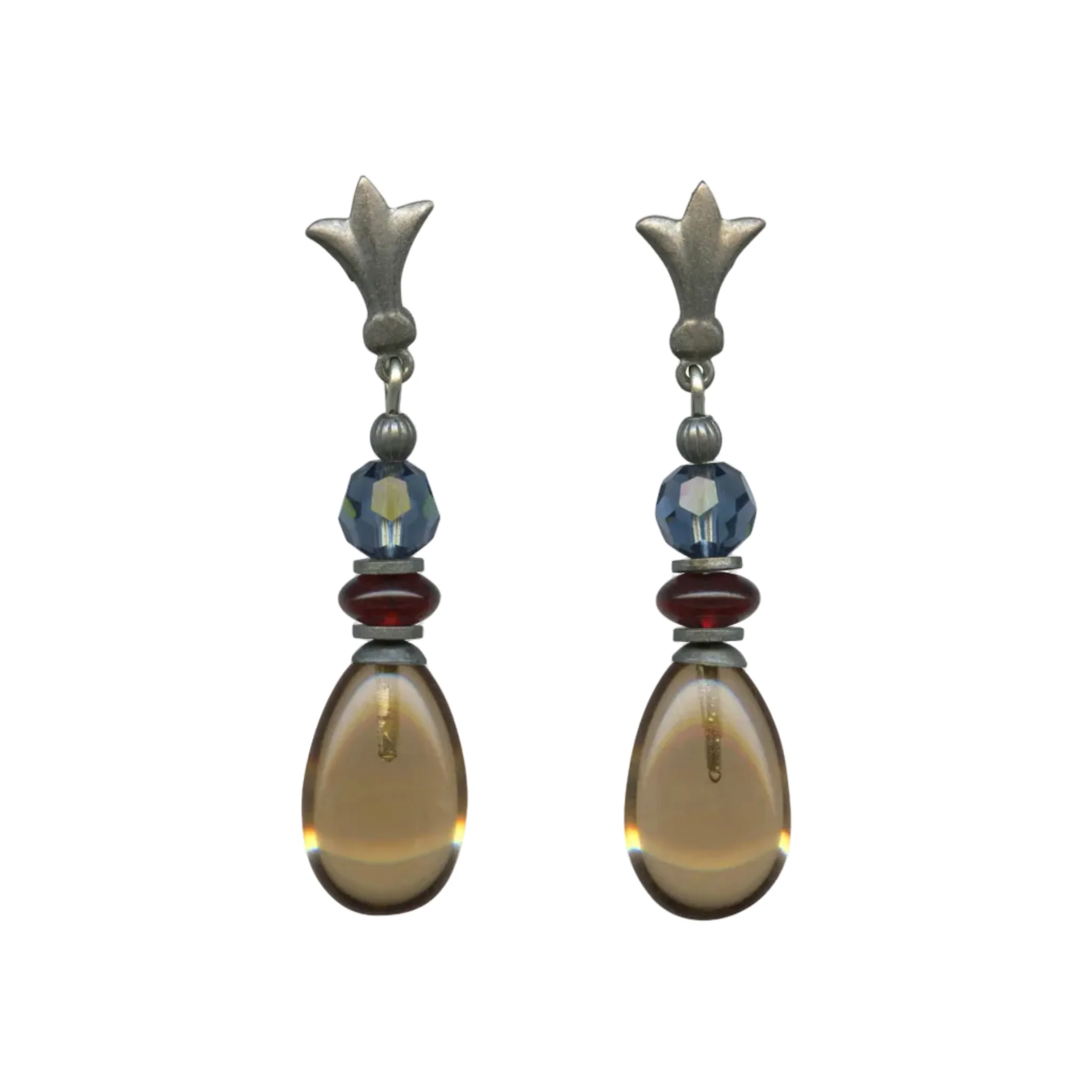 Fleur de Lis and Raindrops Post Earrings - Image 2