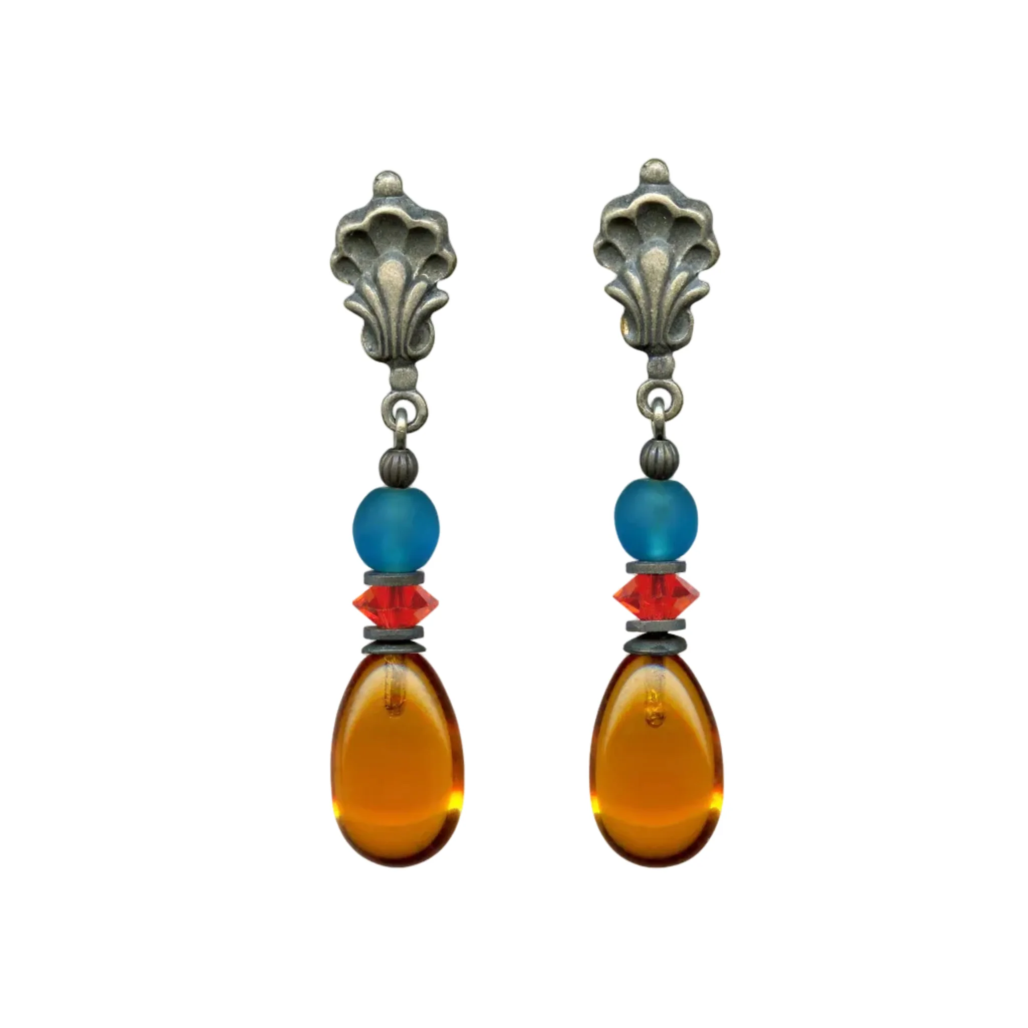 Fleur de Lis and Raindrops Post Earrings - Image 4