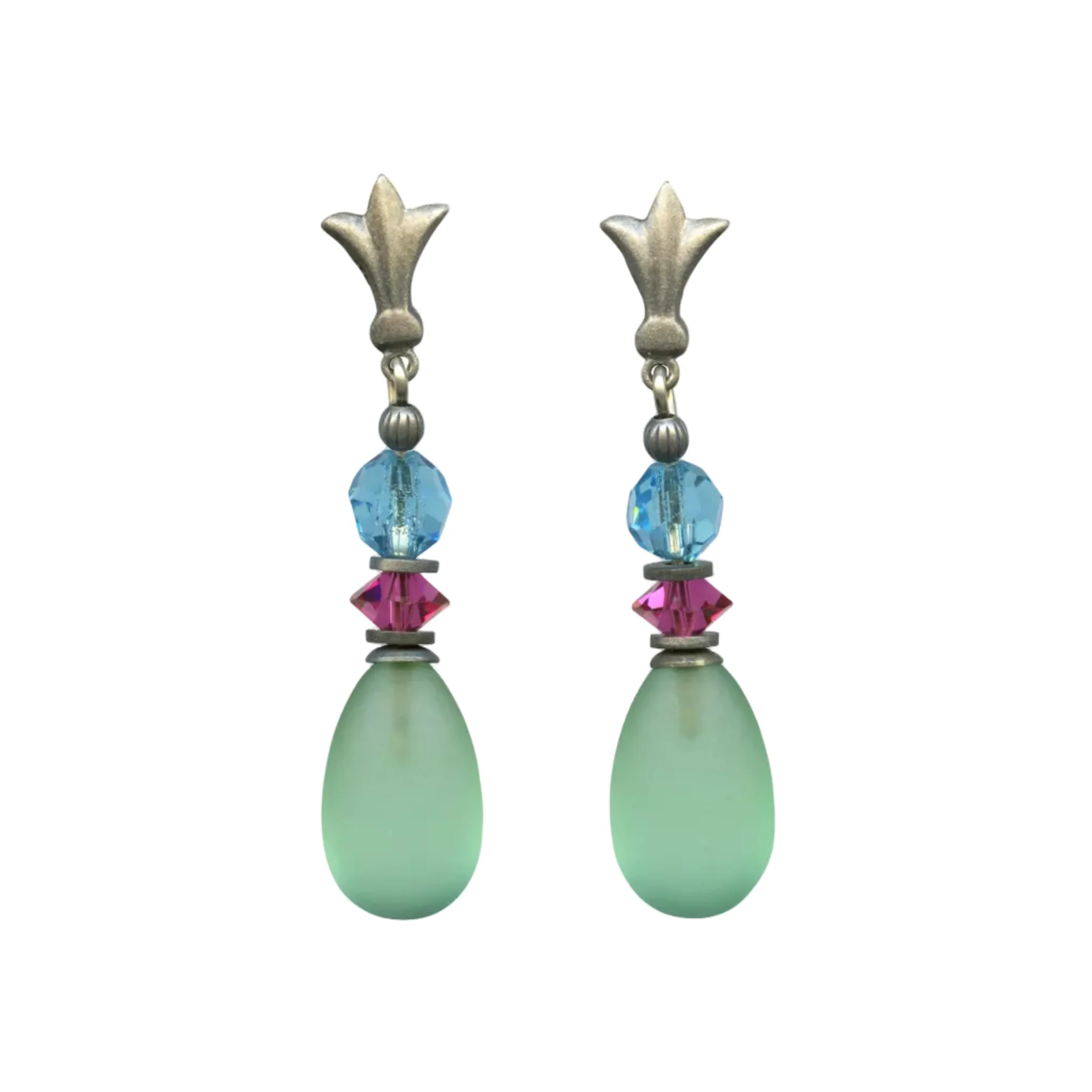 Fleur de Lis and Raindrops Post Earrings - Image 5