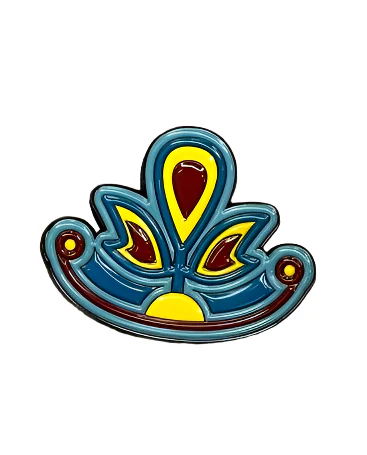 Floral Blue Enamel Pin