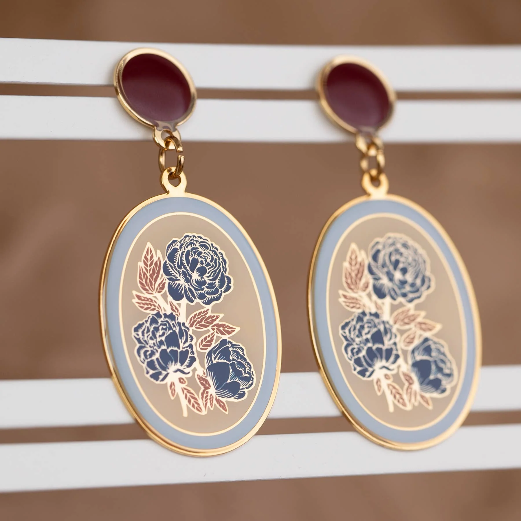 Floral Earrings with Crush Press - Image 2