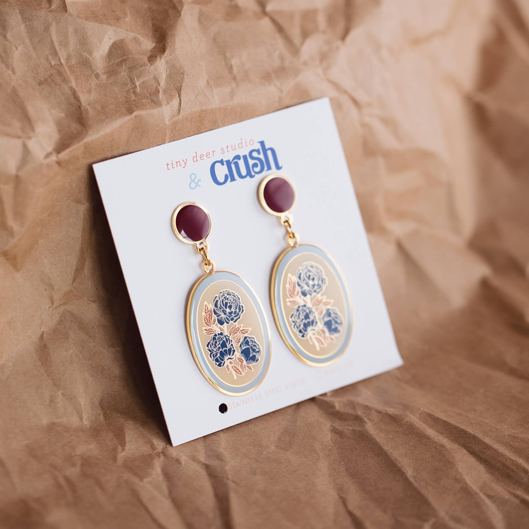 Floral Earrings with Crush Press - Image 3