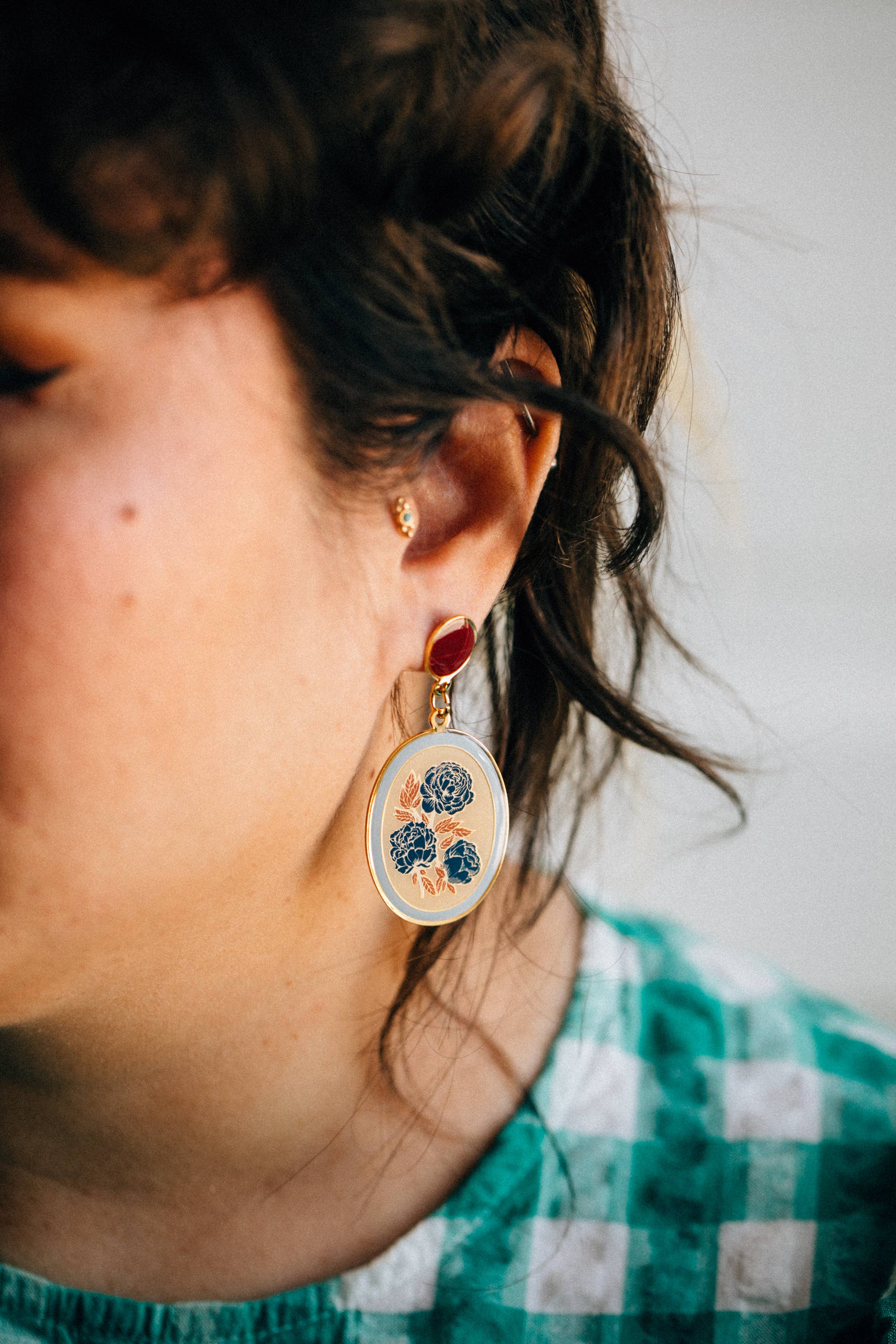 Floral Earrings with Crush Press - Image 4