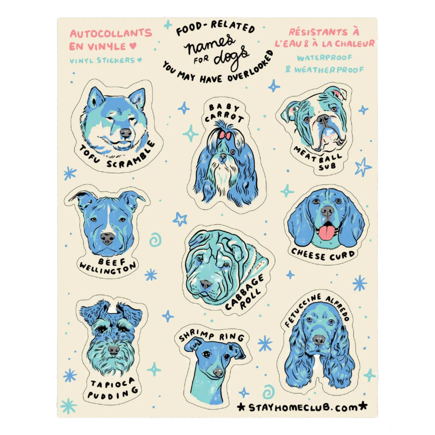 Food Dogs Mega Sticker Sheet