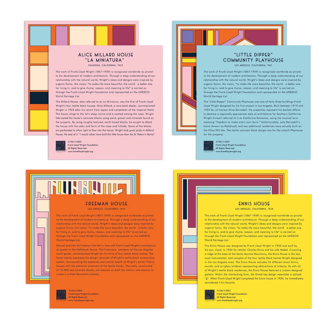 Frank Lloyd Wright Textile Blocks Set of 4 Puzzles - Image 3