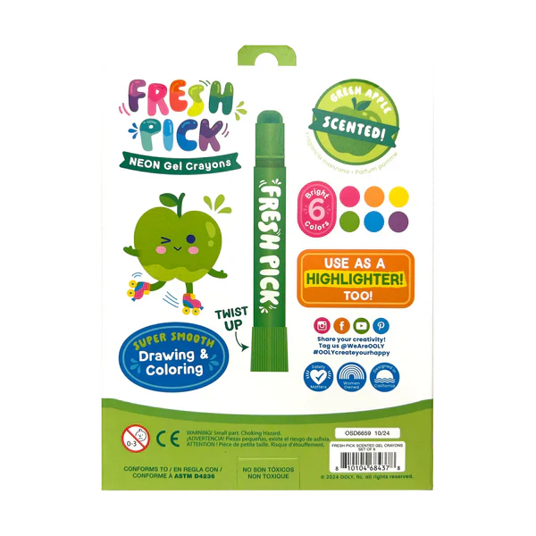 Fresh Pick Apple Scented Gel Crayons - Set of 6 - Image 3