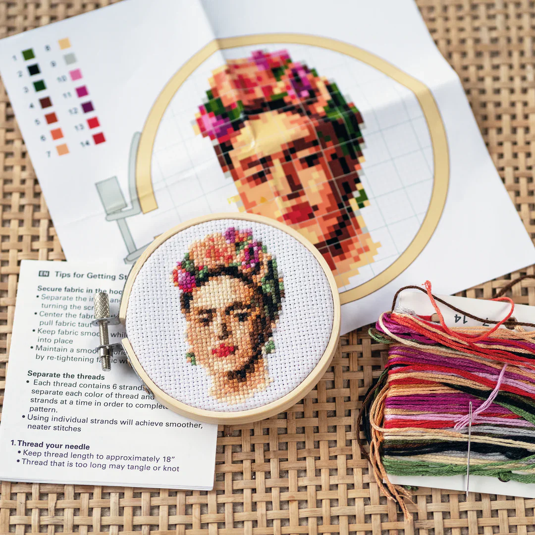 Frida Mini Cross Stitch Embroidery Kit - Image 3