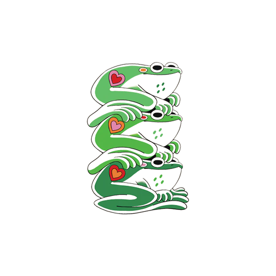 Frog Stack Tattoo Pair