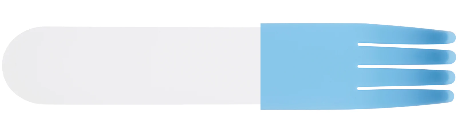 Frosted Acrylic Fork, Light Blue Silicone Sleeve