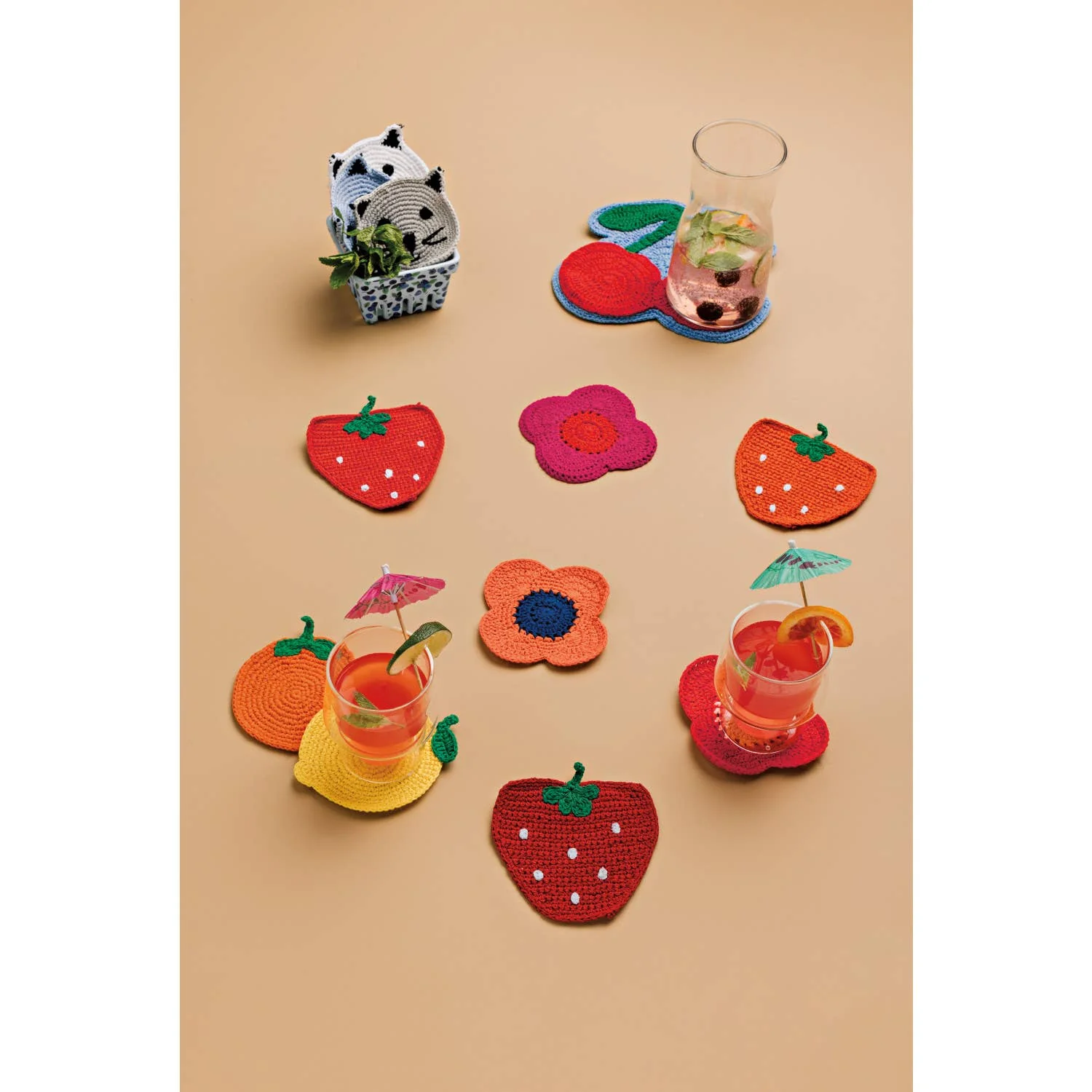 Fruit Crochet Coasters Set of 4 Assorted - Image 2