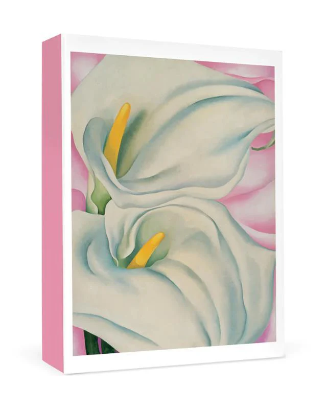 Georgia O'Keeffe: Two Calla Lilies on Pink Small Boxed Cards