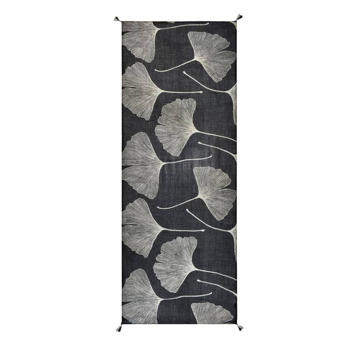 Gingko Floral Scarf Black