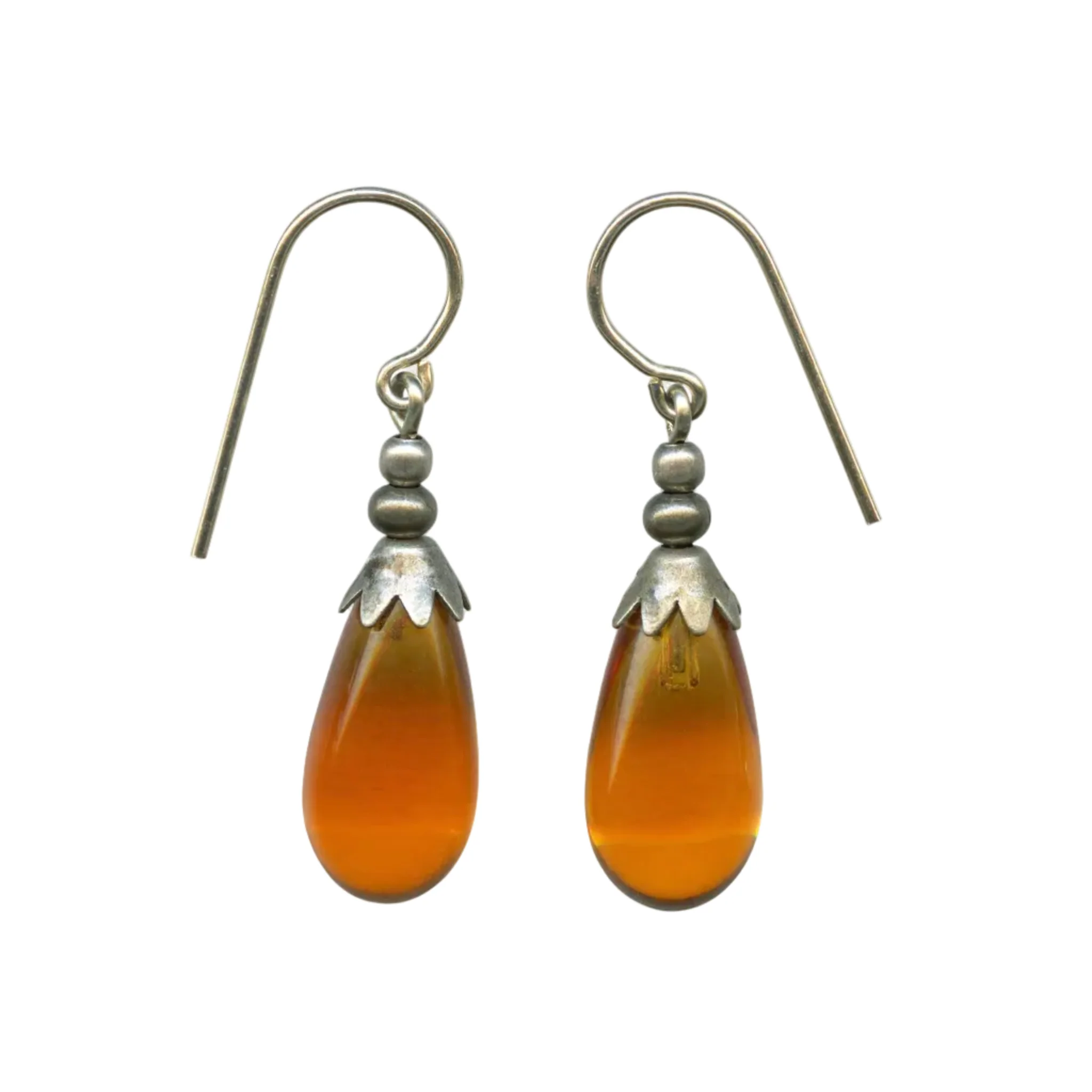Glass Drop Earrings with Silver Accent - Image 8