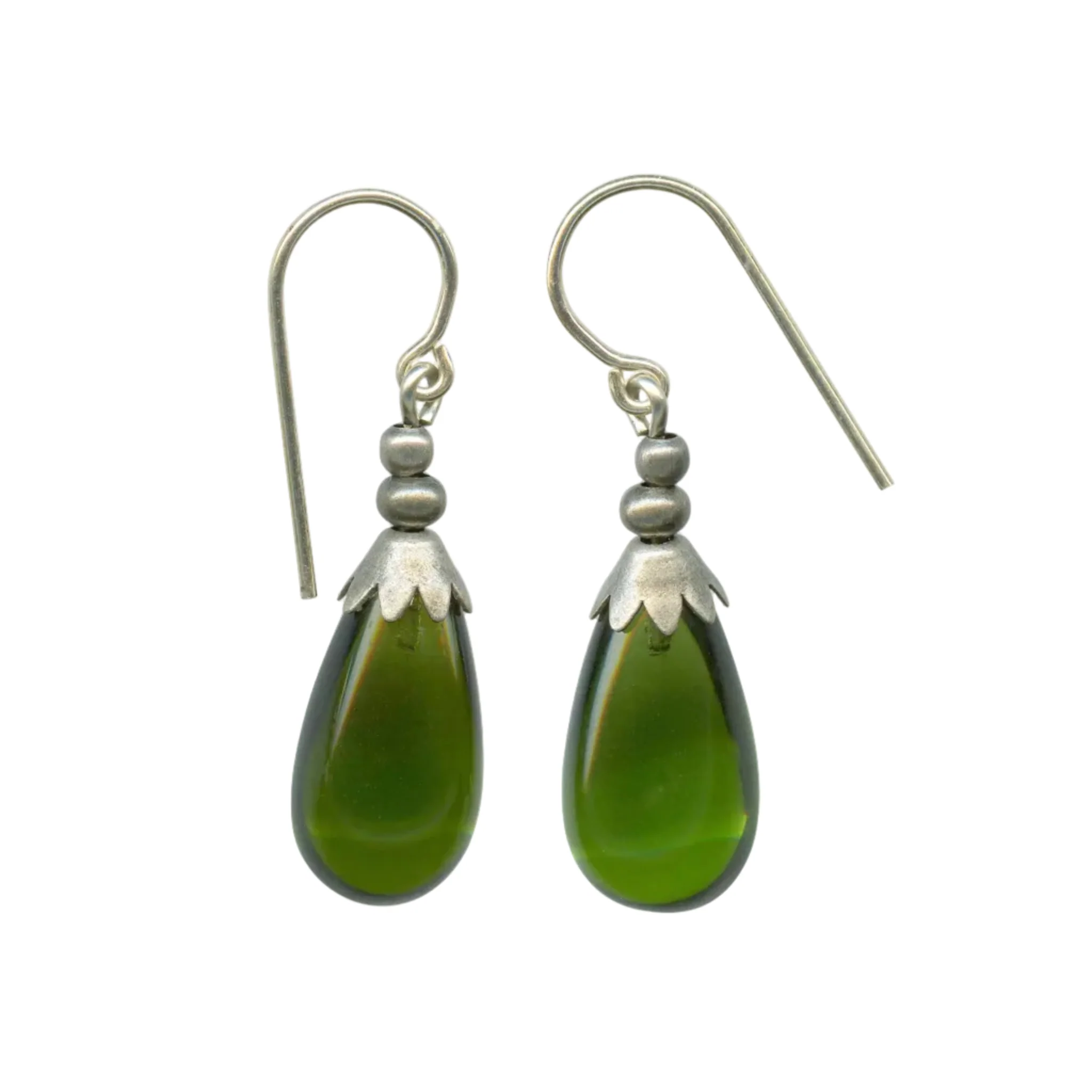 Glass Drop Earrings with Silver Accent - Image 9