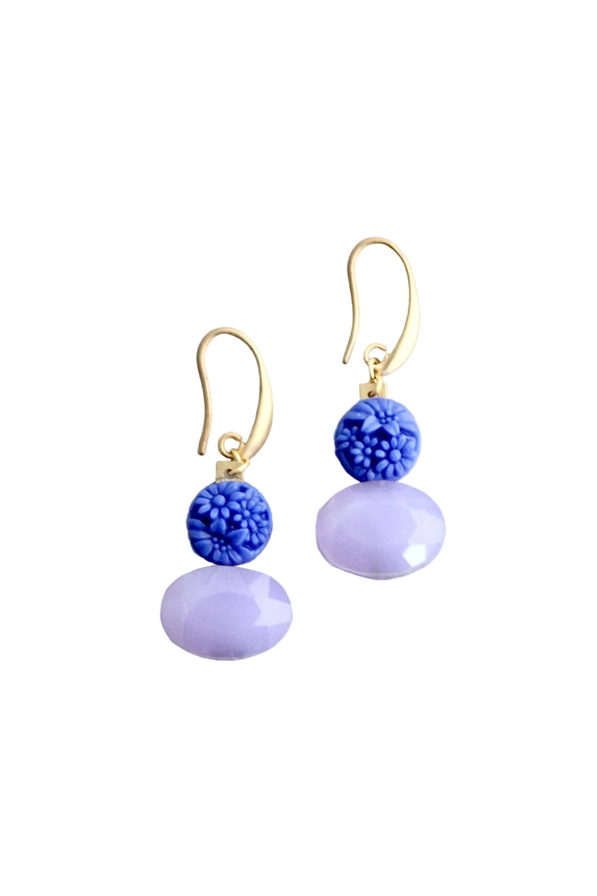 Periwinkle & Lavender Hook Earrings