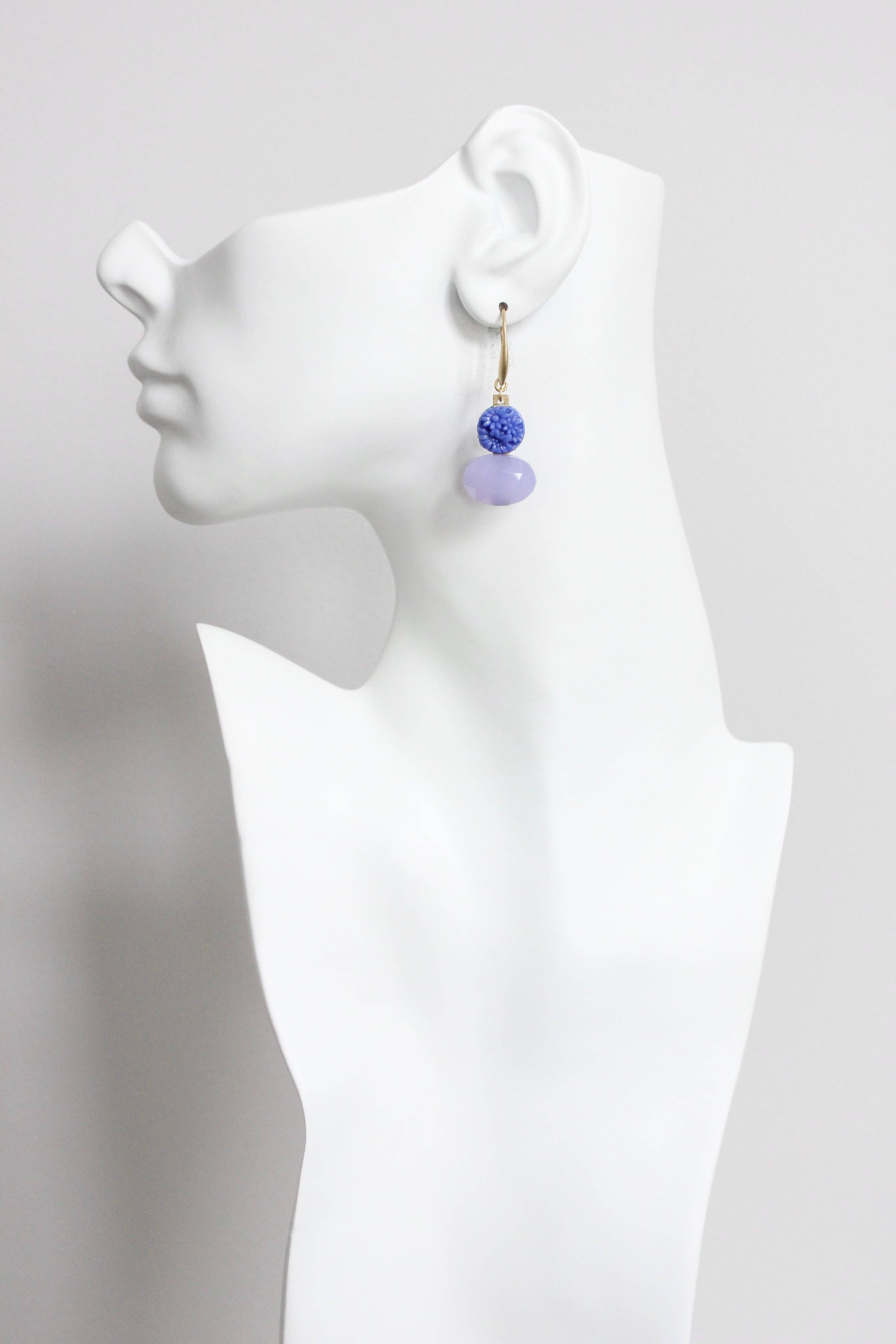 Periwinkle & Lavender Hook Earrings - Image 2