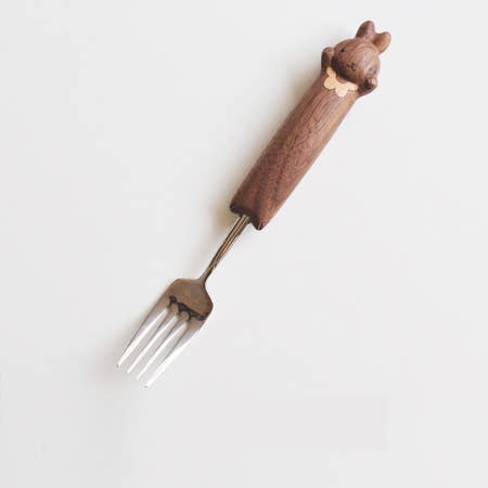 Hand-Carved Bunny Spoon & Fork - Image 7