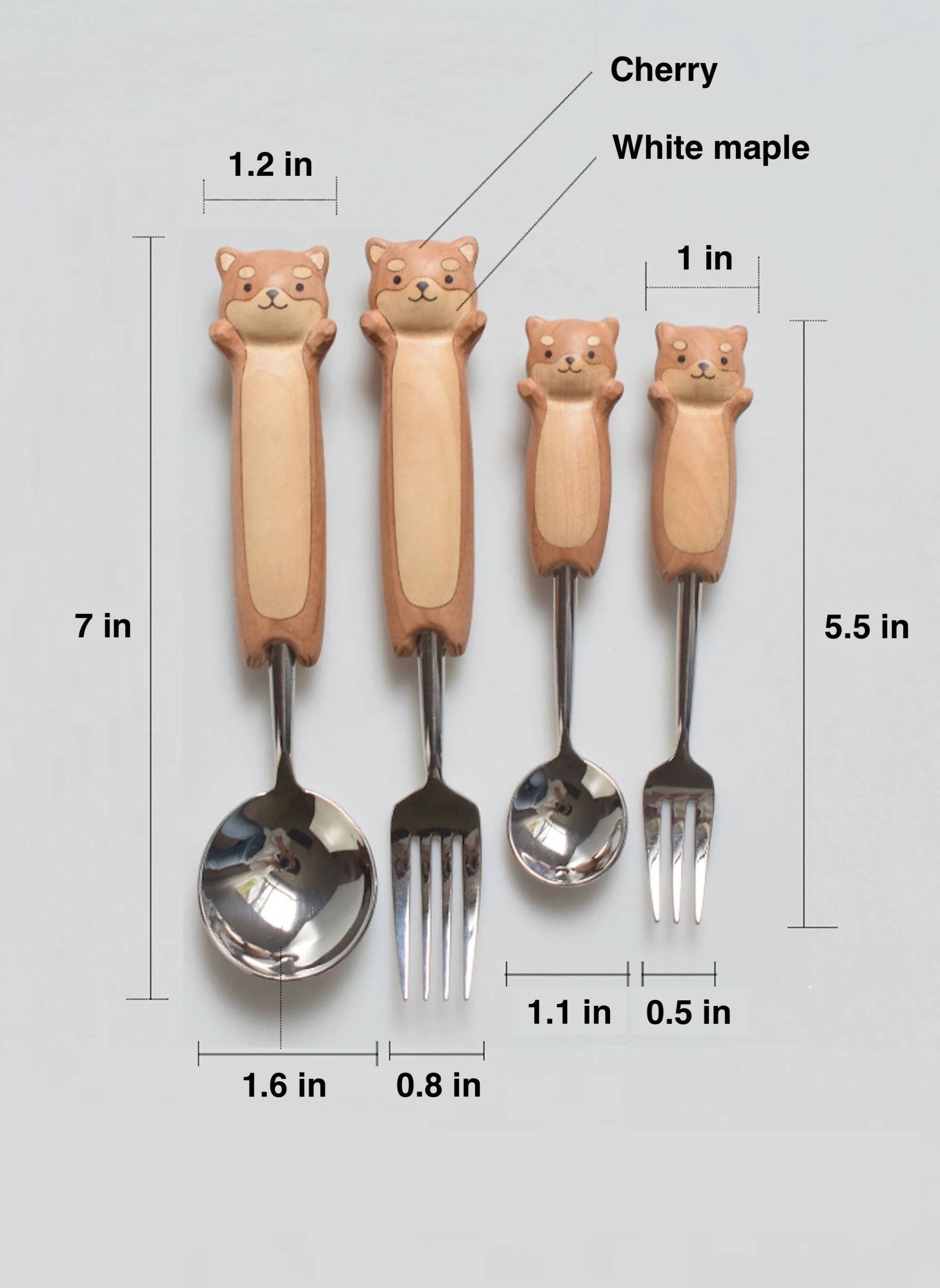 Hand-carved Shiba Spoon & Fork - Image 3