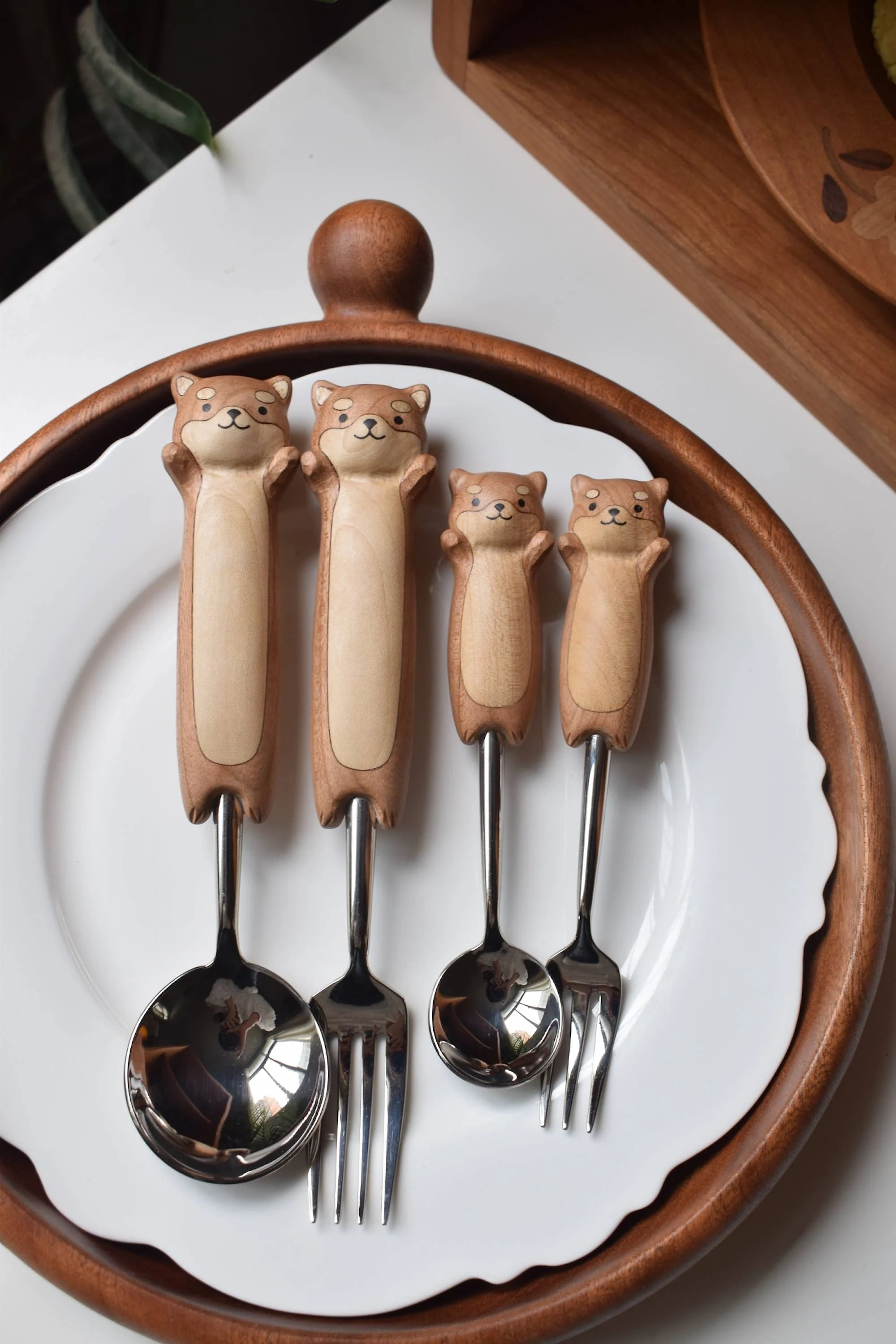 Hand-carved Shiba Spoon & Fork - Image 8