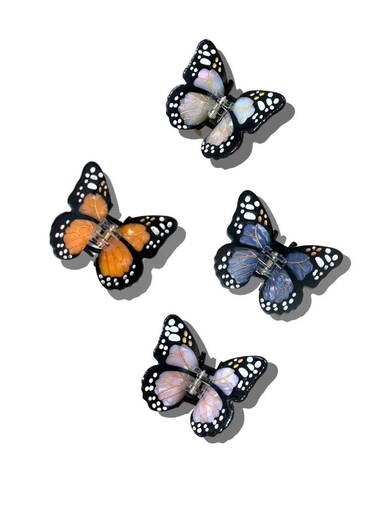 Hand-painted Mini Monarch Butterfly Claw Hair Clip | Eco-Friendly