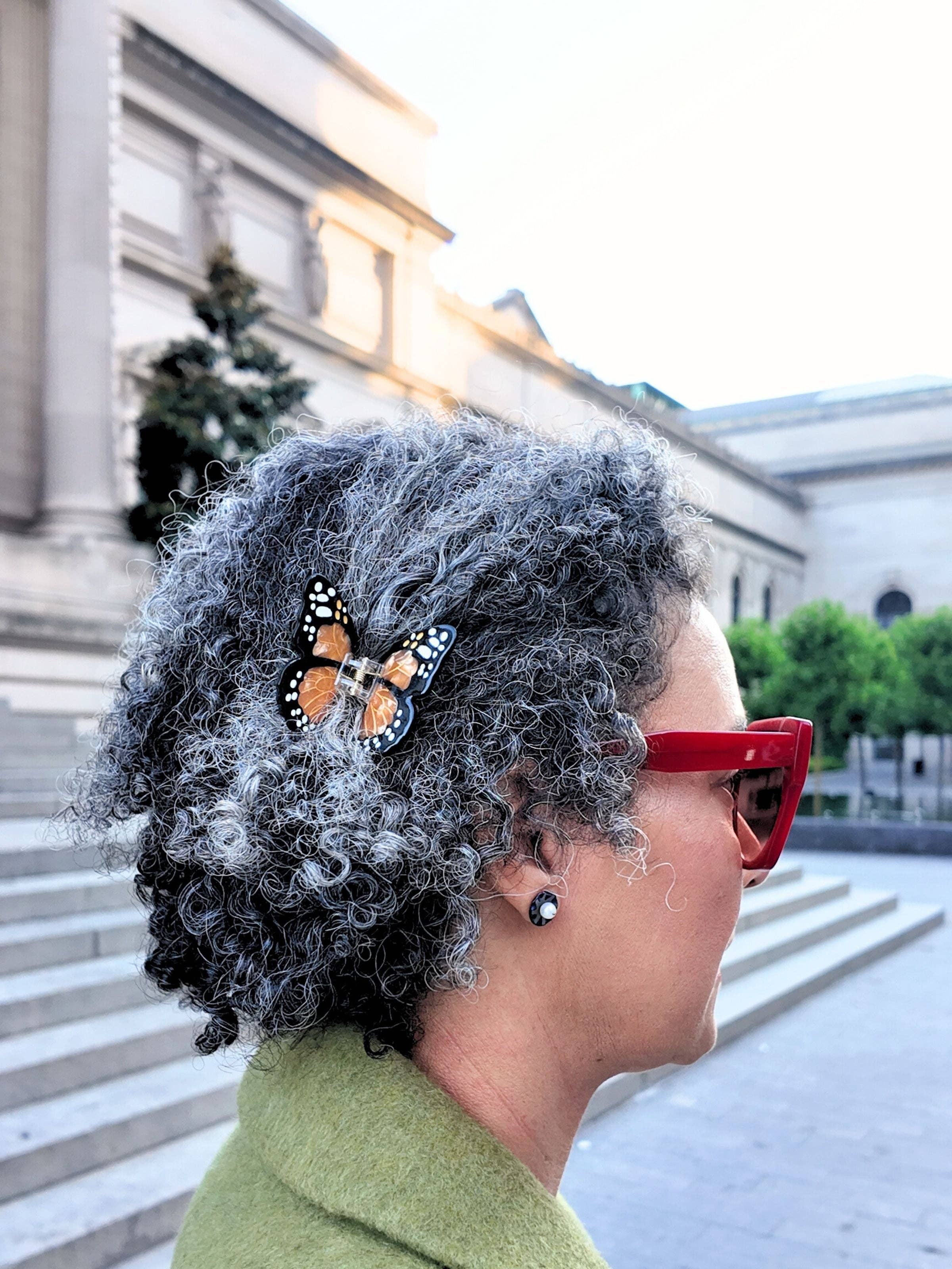 Hand-painted Mini Monarch Butterfly Claw Hair Clip | Eco-Friendly - Image 4