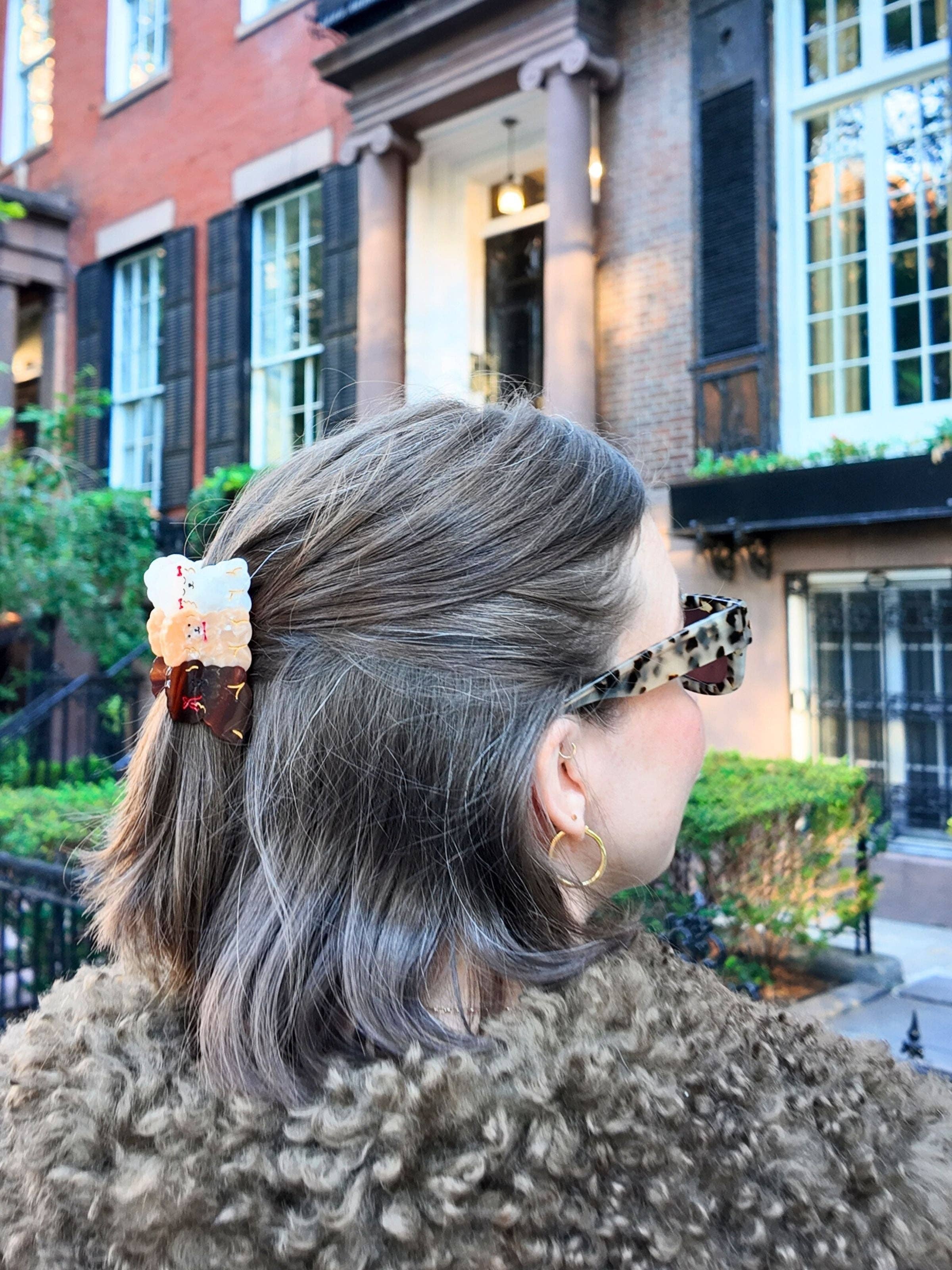 Hand-Painted Mini Puppies Claw Hair Clip | Eco-Friendly - Image 2