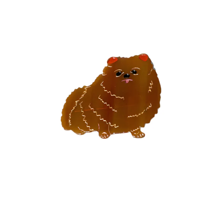 Hand-painted Pomeranian Barrette Hair Clip