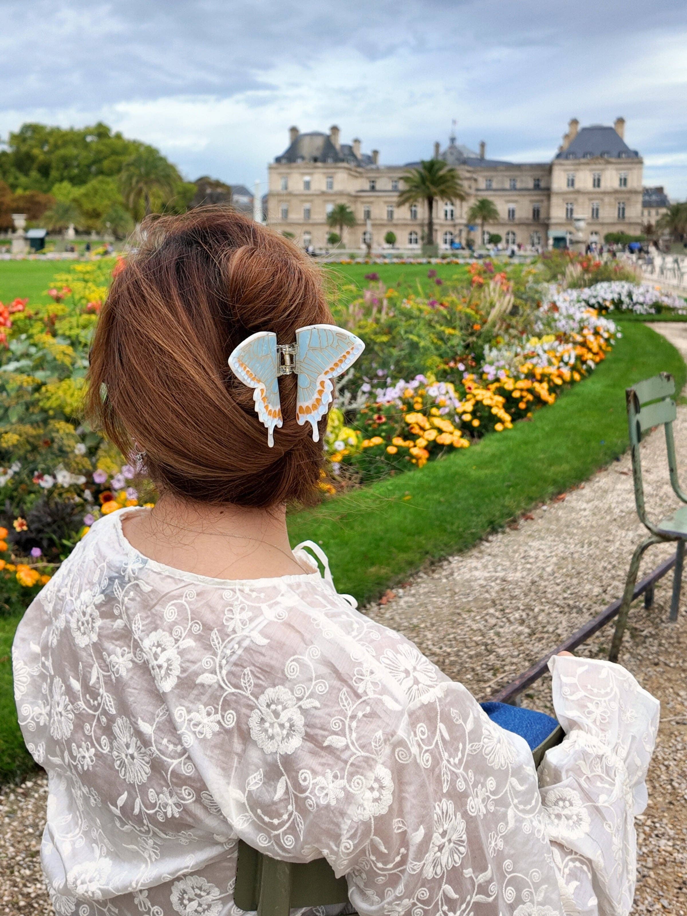 Hand-painted Swallowtail Butterfly Claw Hair Clip - Image 4