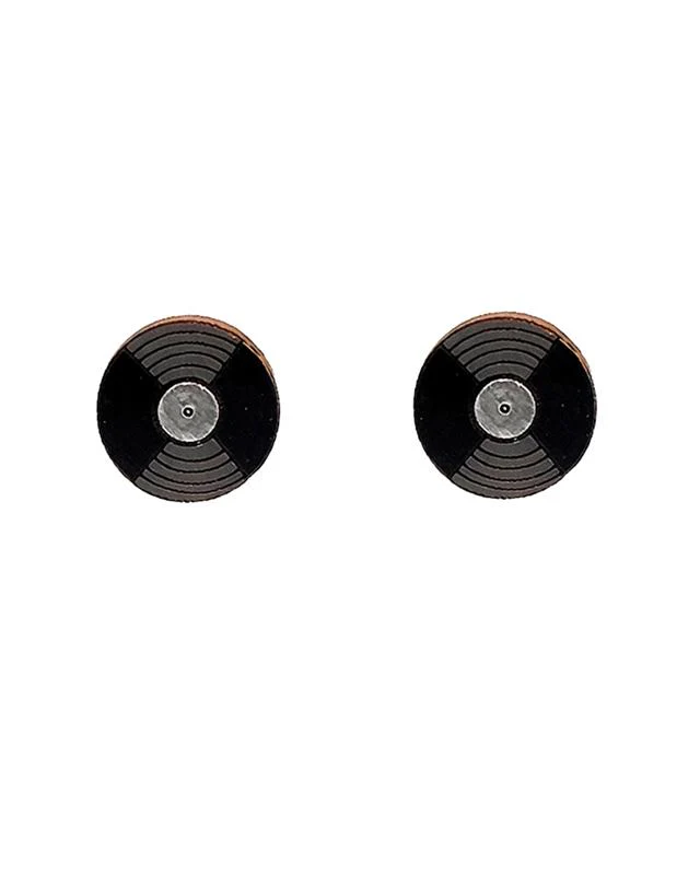 Hand-painted Vinyl Records Stud Earrings