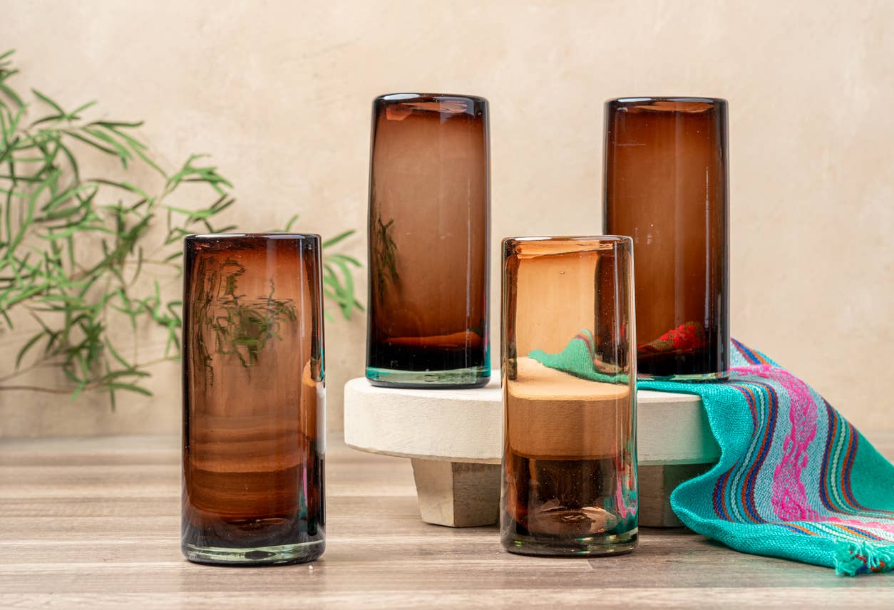 Handblown Mexican Highball Glasses - Tamarind - Image 2