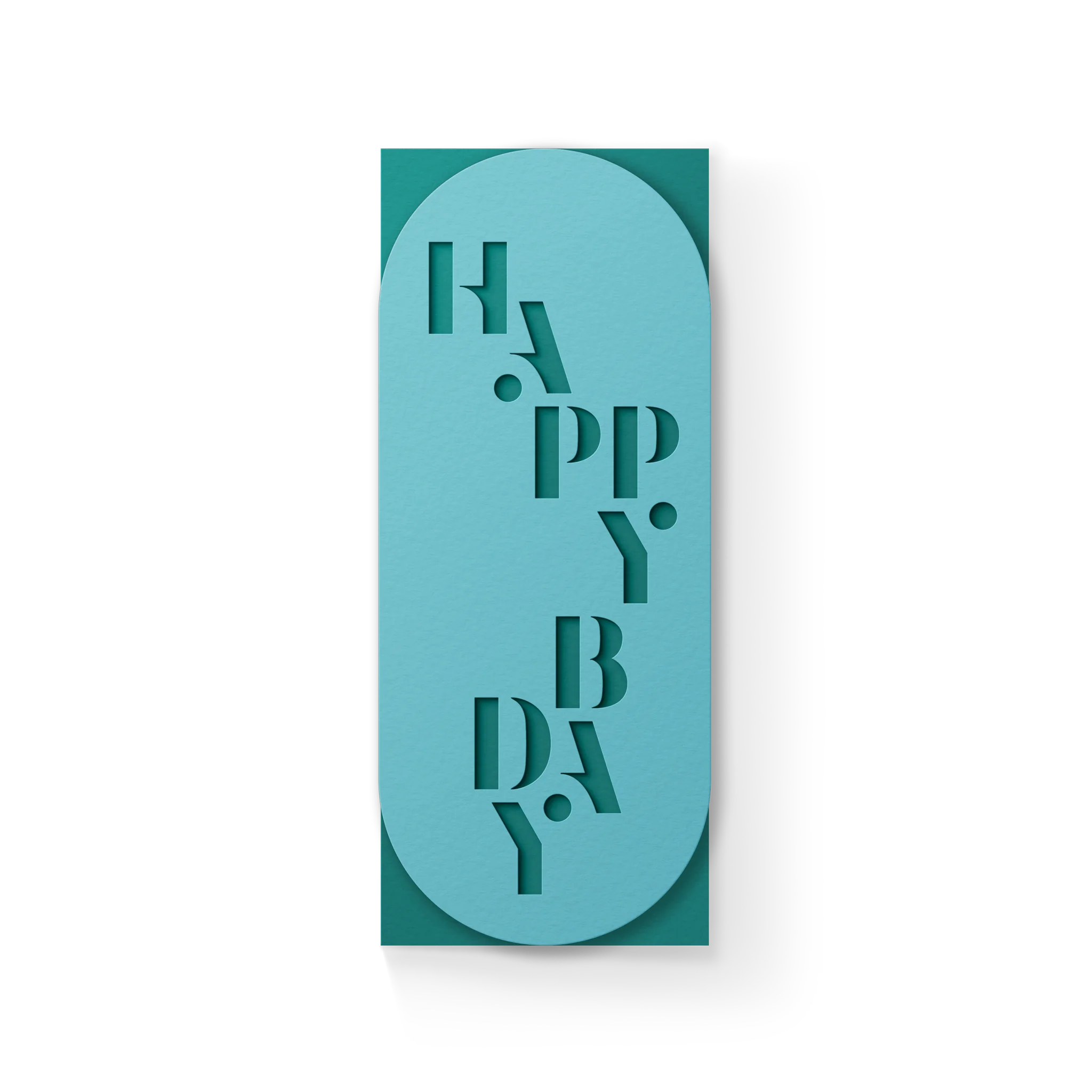Happy Bday #10 Slim Sleeve Card - Turquoise