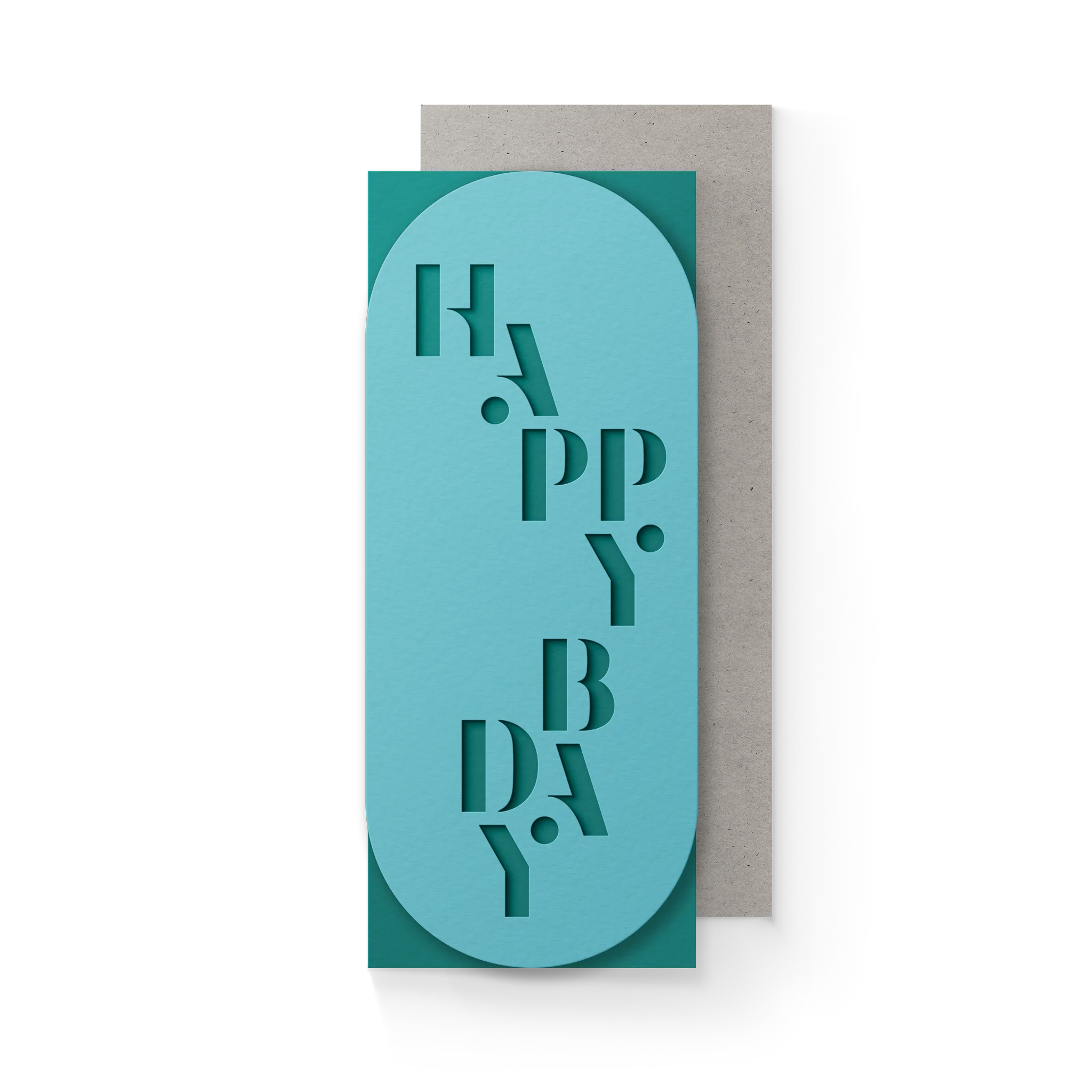 Happy Bday #10 Slim Sleeve Card - Turquoise - Image 3