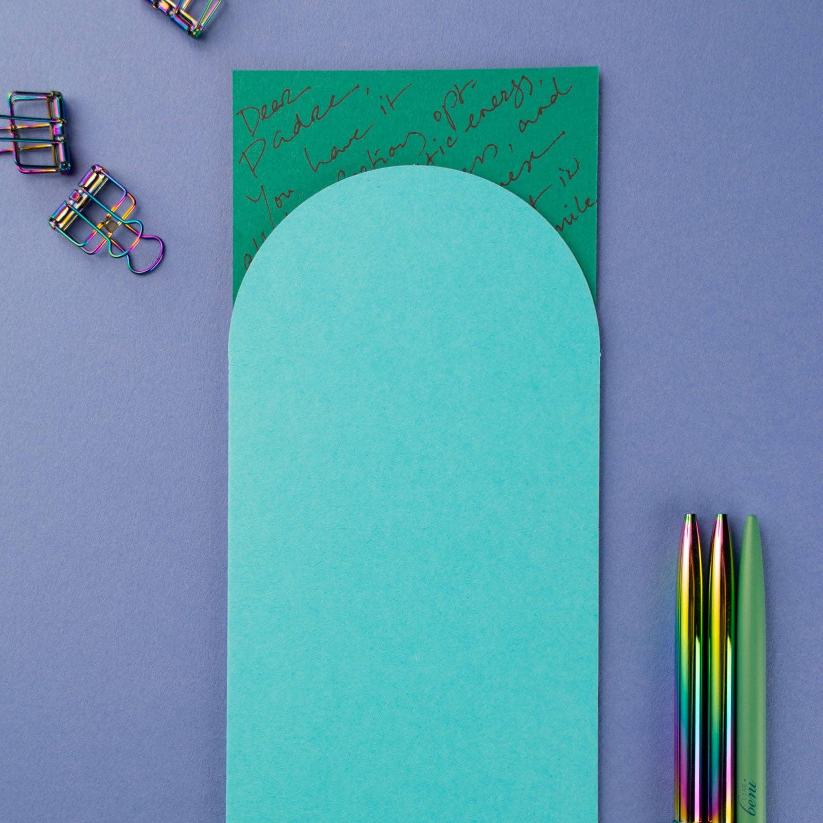 Happy Bday #10 Slim Sleeve Card - Turquoise - Image 4