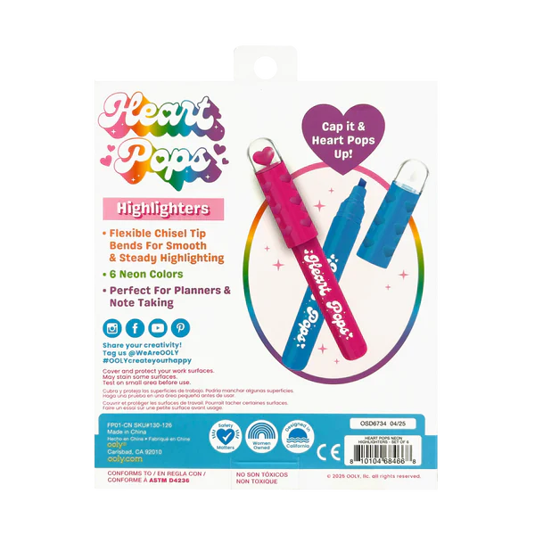 Heart Pops: Neon Highlighters (Set of 6) - Image 4