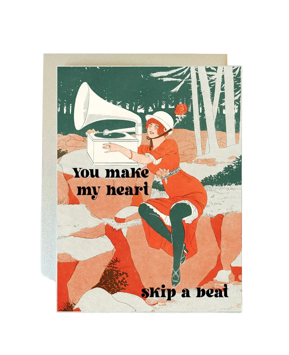 Heart Skip a Beat Art Deco Card