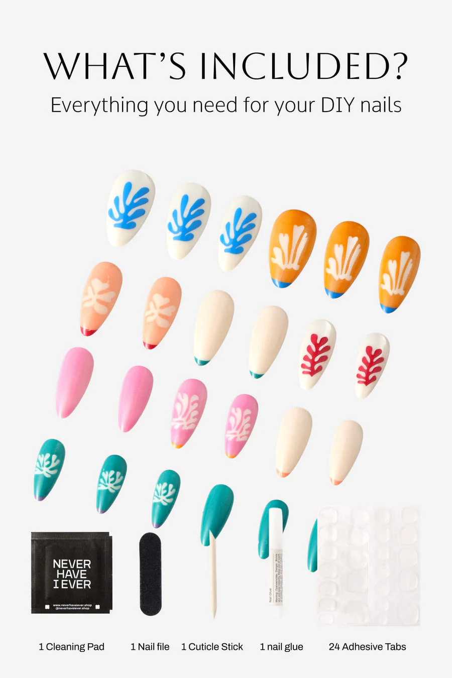 Henri Matisse Snow Flowers - Almond Press-On Nails - Image 3