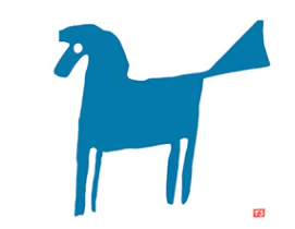 Horse Block Print Card