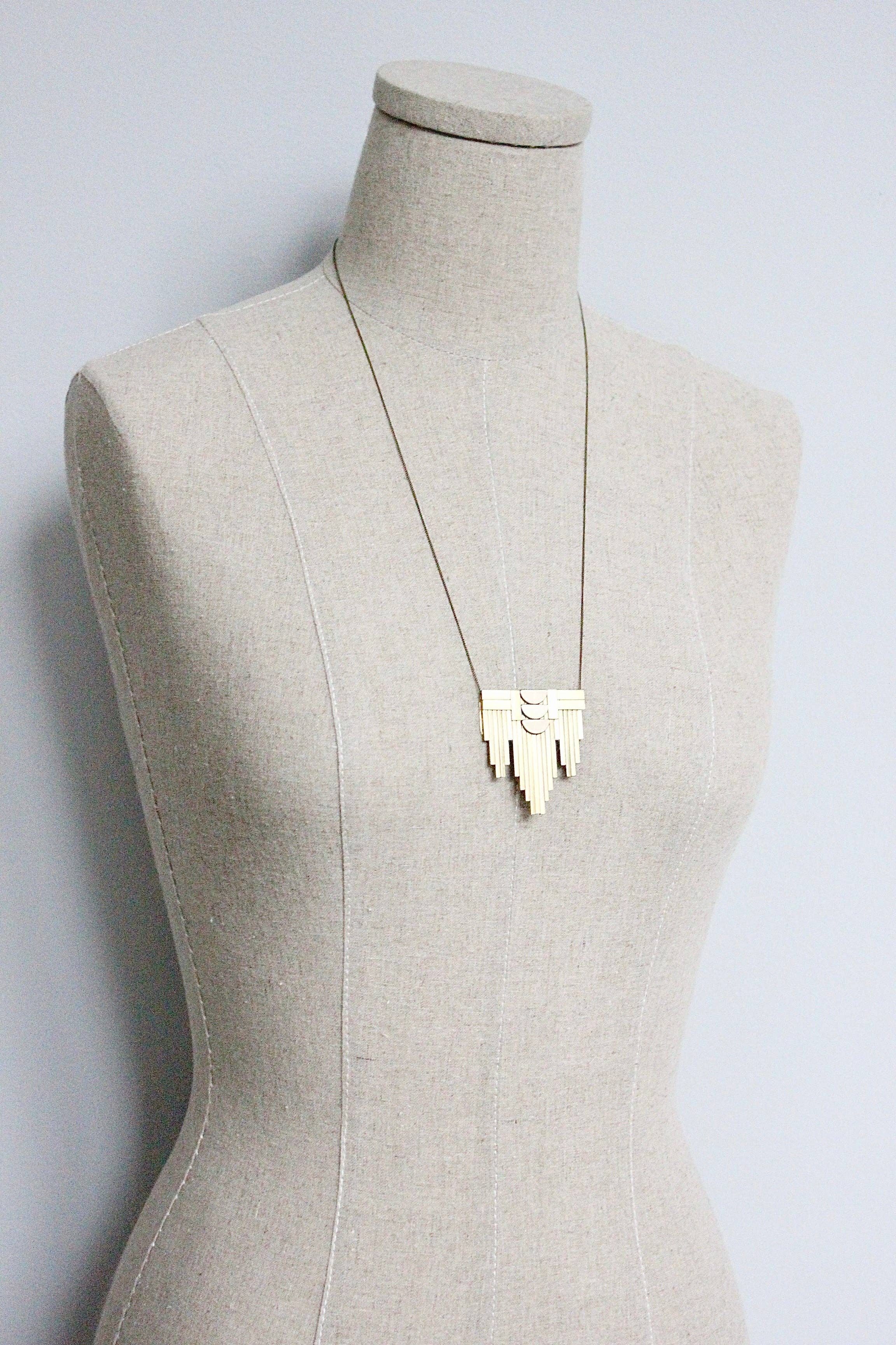 Brass Art Deco Necklace - Image 2