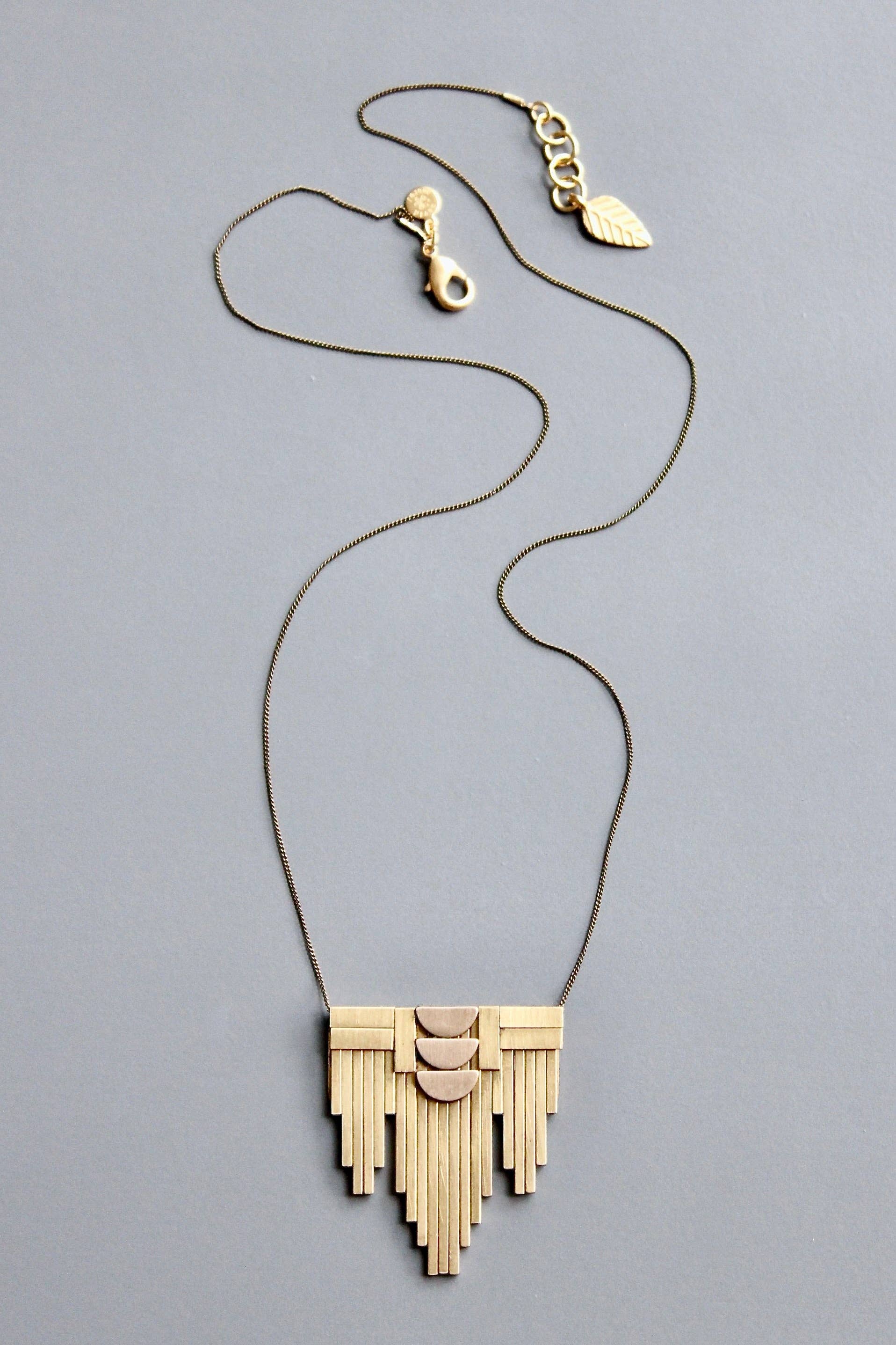 Brass Art Deco Necklace - Image 4